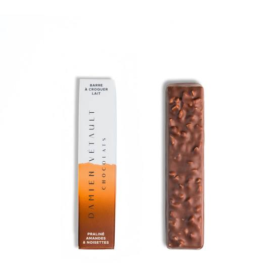 Damien Vétault Barre Chocolat Lait Amandes & Noisettes 50g