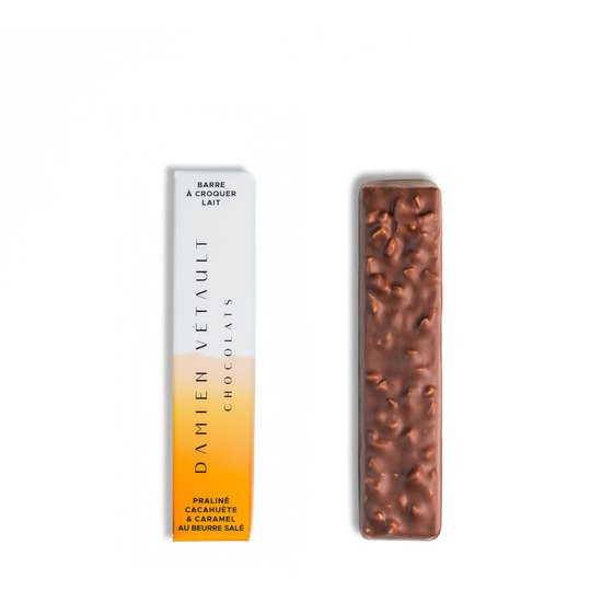 Damien Vétault Barre Chocolat Lait Cacahuète & Caramel 50g